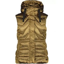 Kamizelka Luhta Haukharja - żółta. Żółte kamizelki damskie Luhta, na zimę, s, bez wzorów, bez kaptura. Za 599.00 zł.