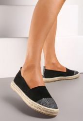 Czarne Espadryle Aglateia. Czarne espadryle damskie Renee, bez wzorów, bez obcasa. Za 34.99 zł.