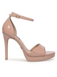 Nine West Sandały WFA2733-2 Beżowy. Brązowe sandały damskie Nine West, bez wzorów, z syntetyku, bez obcasa, na szpilce, bez zapięcia. Za 160.99 zł.