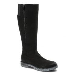 Czarne Kozaki Simen Damskie Skórzane Buty Zimowe. Czarne kozaki damskie Simen, na jesień, z nubiku, bez obcasa, na obcasie, bez zapięcia. Za 309.00 zł.
