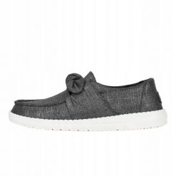 HEYDUDE Damskie Mokasyny Wendy Bow Shimmer. Szare mokasyny damskie Hey dude, z materiału, bez obcasa. Za 219.00 zł.