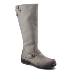 Szare Kozaki Simen Damskie Ocieplane Buty Zimowe. Szare kozaki damskie Simen, na zimę, z nubiku, przed kolano, bez obcasa, bez zapięcia. Za 399.00 zł.
