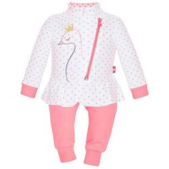 2Be3 Pajacyk Dziewczęcy Z Łabędziem I Falbankami 86 Różowy. Czerwone śpiochy niemowlęce 2Be3, z falbankami. Za 75.00 zł.