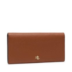 Portfel LAUREN RALPH LAUREN. Brązowe portfele damskie Lauren Ralph Lauren, bez wzorów. Za 359.99 zł.