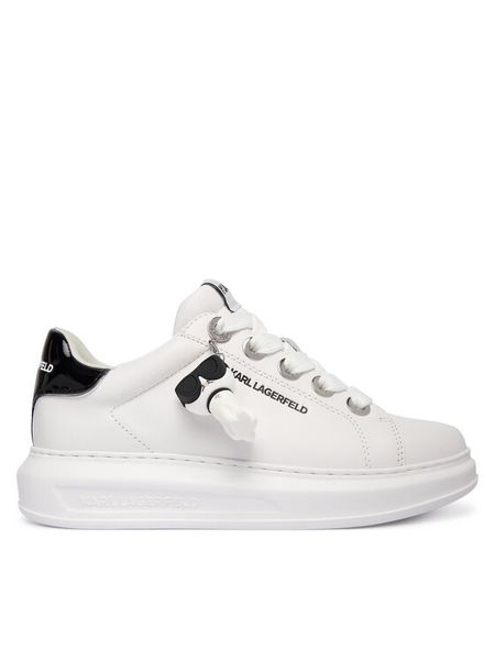 KARL LAGERFELD Sneakersy Kapri KL62536C Biały. Białe obuwie sportowe damskie KARL LAGERFELD, ze skóry, bez zapięcia. Za 949.99 zł.