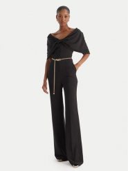 Babylon Kombinezon E00067 Czarny Regular Fit. Czarne sukienki damskie Babylon, bez wzorów, z syntetyku, bez ramiączek. Za 1,559.00 zł.