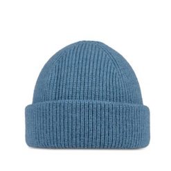 Czapka z wełny merino rybacka Ervin. Niebieskie czapki damskie Buff, bez wzorów, prążkowane. Za 160.99 zł.