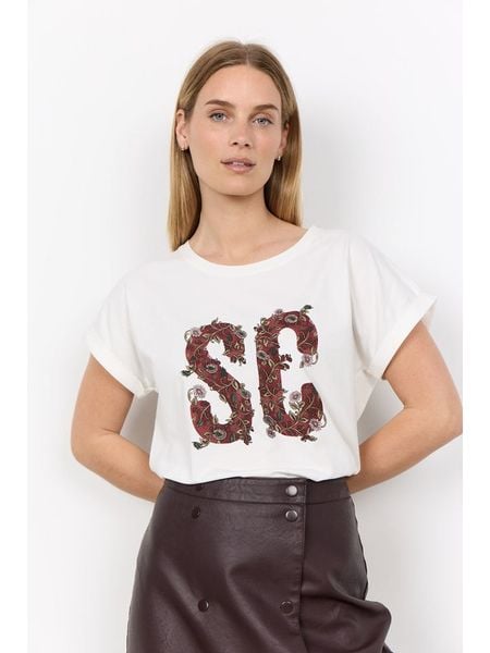 Soyaconcept Koszulka "Rina" w kolorze białym rozmiar: XL. Białe bluzki damskie Soyaconcept, xl, bez wzorów, z bawełny, bez kołnierzyka, bez ramiączek. Za 69.95 zł.