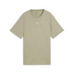 Damska koszulka o luźnym kroju ESS PUMA Lux Army Green. Zielone bluzki damskie Puma, bez wzorów, sportowe, bez kołnierzyka, bez ramiączek. Za 99.00 zł.