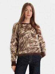 ViCOLO Sweter 55044F Brązowy Regular Fit. Brązowe swetry klasyczne damskie ViCOLO, l, z syntetyku, bez kołnierzyka. Za 519.99 zł.