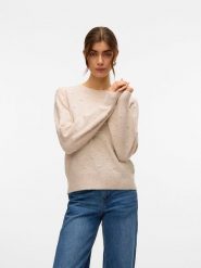 Vero Moda Sweter w kolorze beżowym rozmiar: L. Brązowe swetry klasyczne damskie Vero Moda, l, z wełny, bez kołnierzyka. Za 135.49 zł.
