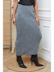 So Cachemire Spódnica dzianinowa "Doristo" w kolorze szarym rozmiar: L. Szare spódnice damskie So Cachemire, na co dzień, l, bez wzorów, z dzianiny, maxi. Za 192.45 zł.