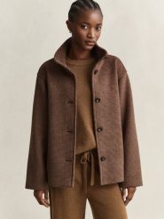 Gant kurtka wełniana z domieszką kaszmiru Kobiety Wełna brązowy, XXL. Brązowe kurtki damskie Gant, xxl, bez wzorów, z kaszmiru, bez kaptura. Za 2,099.95 zł.