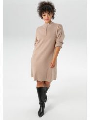 Aniston Sukienka dzianinowa w kolorze beżowym rozmiar: 50. Brązowe sukienki damskie Aniston, bez wzorów, z dzianiny, bez ramiączek. Za 90.95 zł.