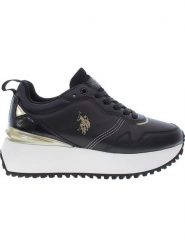 U.S. Polo Assn. Sneakersy w kolorze złoto-czarnym na koturnie rozmiar: 38. Czarne obuwie sportowe damskie U.S. Polo Assn., bez zapięcia. Za 255.45 zł.