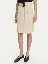 HUGO Spódnica Randa 50559313 Beżowy jasny Regular Fit. Brązowe spódnice damskie Hugo, bez wzorów, z syntetyku. Za 799.99 zł.