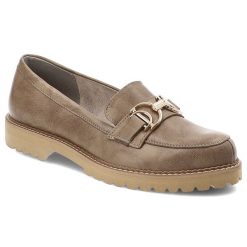 Beżowe Mokasyny Armodo Stylowe Wsuwane Obuwie Damskie. Brązowe mokasyny damskie Armodo, ze skóry, bez obcasa. Za 399.00 zł.