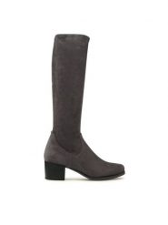 Caprice Kozaki 9-25506-41 Szary. Szare kozaki damskie Caprice, z materiału, bez obcasa, na słupku, bez zapięcia. Za 419.99 zł.