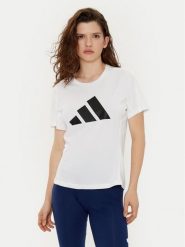Adidas Koszulka techniczna Run It IN0111 Biały Regular Fit. Białe koszulki damskie Adidas, s, bez wzorów, z syntetyku, bez kołnierzyka, bez ramiączek. Za 89.99 zł.