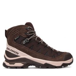 Trekkingi Salomon. Brązowe obuwie trekkingowe damskie Salomon, bez zapięcia. Za 859.99 zł.