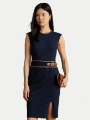 LAUREN RALPH LAUREN Sukienka koktajlowa 200980040001 Granatowy Slim Fit. Niebieskie sukienki damskie Lauren Ralph Lauren, bez wzorów, z bawełny, wizytowe, bez ramiączek. Za 1,199.00 zł.