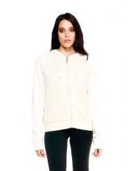 Bluza damska Leone 1947 Apparel Glam Winter z kapturem i zamkiem z dzianiny. Białe bluzy damskie LEONE 1947 APPAREL, na zimę, l, bez wzorów, z bawełny, z kapturem. Za 353.64 zł.