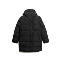 Damska kurtka puchowa Superdry Sports. Czarne kurtki damskie Superdry, bez wzorów, z puchu, bez kaptura. Za 685.70 zł.