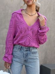 LA Angels Sweter w kolorze fioletowym rozmiar: XL. Różowe swetry klasyczne damskie LA Angels, xl, bez kołnierzyka. Za 171.28 zł.
