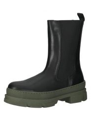 Steve Madden Skórzane kozaki w kolorze czarno-oliwkowym rozmiar: 41. Brązowe kozaki damskie Steve Madden, na zimę, bez obcasa, bez zapięcia. Za 295.16 zł.