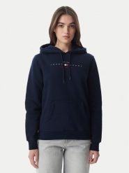 Tommy Jeans Bluza Linear DW0DW23485 Granatowy Regular Fit. Niebieskie bluzy damskie Tommy Jeans, l, bez wzorów, z bawełny, bez kaptura. Za 409.99 zł.
