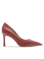 Eva Minge Szpilki EVORA-V1278-08-8 Czerwony. Czerwone szpilki damskie Eva Minge, bez wzorów, ze skóry, bez obcasa, na szpilce, bez zapięcia. Za 249.99 zł.