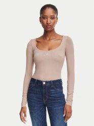 Guess Body W6YP21 K4356 Beżowy Slim Fit. Brązowe body i gorsety Guess, z aplikacjami, z wiskozy. Za 214.99 zł.