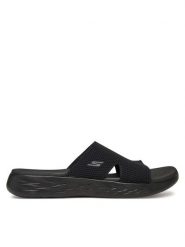 Skechers Klapki On-The-Go 600-Oceanside 140003/BBK Czarny. Czarne klapki damskie Skechers, bez wzorów, z materiału, bez obcasa, bez zapięcia. Za 189.99 zł.
