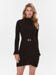 Guess Sukienka codzienna W3BK46 Z2WX0 Czarny Regular Fit. Czarne sukienki damskie Guess, z aplikacjami, z syntetyku, bez ramiączek. Za 669.99 zł.