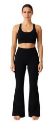 Spodnie Damskie Sportowe BARS Rozszerzane Nogawki Legginsy Czarne Trening. Czarne legginsy damskie BARS, l, bez wzorów, z dzianiny. Za 39.90 zł.