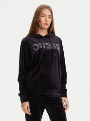 Guess Bluza V4RQ25 K0232 Czarny Regular Fit. Czarne bluzy damskie Guess, l, z aplikacjami, z syntetyku, bez kaptura. Za 339.99 zł.