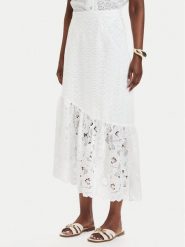 Guess Spódnica midi W6GD40 W1882 Biały Classic Fit. Białe spódnice damskie Guess, m, z aplikacjami, z bawełny, midi. Za 694.99 zł.