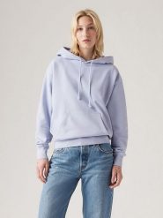 Levi's Bluza w kolorze błękitnym rozmiar: XL. Niebieskie bluzy damskie Levi's, s, bez wzorów, z bawełny, z kapturem. Za 113.36 zł.