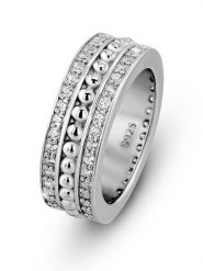 CHARM'S Srebrny pierścionek z cyrkoniami rozmiar: 54. Szare pierścionki damskie CHARM'S, z cyrkonią, srebrne. Za 139.45 zł.