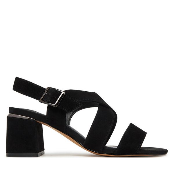 Sandały Sergio Bardi. Czarne sandały damskie Sergio Bardi, bez wzorów, bez obcasa, na słupku, bez zapięcia. Za 269.99 zł.