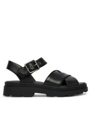 Clarks Sandały Orinoco3 Cross 26186091 Czarny. Czarne sandały damskie Clarks, bez wzorów, ze skóry, bez obcasa, na płaskiej podeszwie, bez zapięcia. Za 389.99 zł.