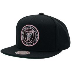 Mitchell & Ness czapka z daszkiem Snapback NBA Inter Miami czarny. Czarne czapki z daszkiem damskie Mitchell & Ness, bez wzorów. Za 129.00 zł.