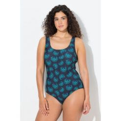 Damskie Kostium kąpielowy kwiaty i fajerwerki bez miękkich miseczek. Szare stroje jednoczęściowe Ulla Popken, bez wzorów, z elastanu. Za 199.99 zł.