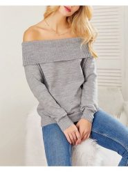 Milan Kiss Sweter w kolorze jasnoszarym rozmiar: M. Szare swetry klasyczne damskie Milan Kiss, m, z bawełny, bez kołnierzyka. Za 82.99 zł.