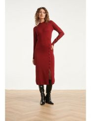 Smashed Lemon Sukienka dzianinowa w kolorze bordowym rozmiar: M. Czerwone sukienki damskie Smashed Lemon, bez wzorów, z dzianiny, bez ramiączek. Za 143.99 zł.