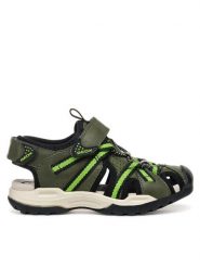 Geox Sandały Jr Borealis J450RB 014ME C3222 M Khaki. Brązowe sandały chłopięce Geox, ze skóry, bez zapięcia. Za 209.99 zł.
