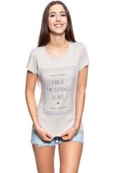 MUSTANG T SHIRT DAMSKI Alexia C Print Dove 1008973 4025. Szare t-shirty damskie Mustang, s, bez wzorów, bez kołnierzyka. W wyprzedaży za 39.99 zł.