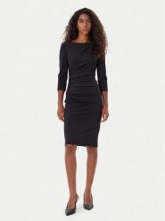 Rinascimento Sukienka koktajlowa CFC0126154003 Czarny Slim Fit. Czarne sukienki damskie Rinascimento, bez wzorów, z syntetyku, wizytowe, bez ramiączek. Za 529.99 zł.