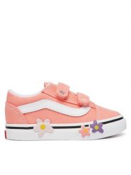 Vans Tenisówki Old Skool V Flower VN000Z5XGSB1 Koralowy. Pomarańczowe buty sportowe dziewczęce Vans, z materiału, bez zapięcia. Za 239.99 zł.
