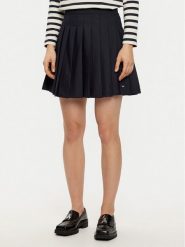 Tommy Hilfiger Spódnica plisowana WW0WW43626 Granatowy Regular Fit. Niebieskie spódnice damskie Tommy Hilfiger, bez wzorów, z bawełny. Za 629.99 zł.